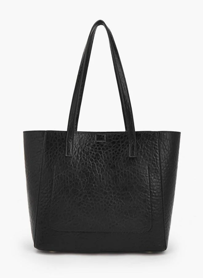 Celeste BLACK Textured School Tote Bag With Pouch - 37x13.5x28 CM for Women | Best Price UAE