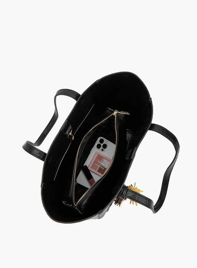 Celeste BLACK Textured School Tote Bag With Pouch - 37x13.5x28 CM for Women | Best Price UAE