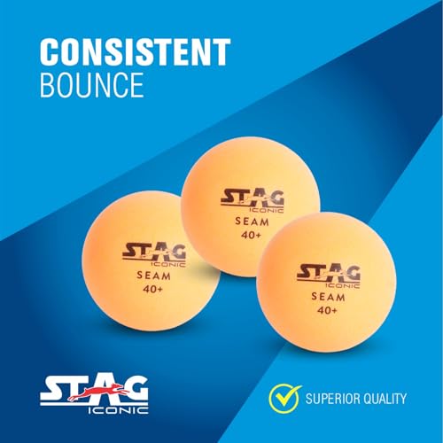 Stag Iconic Seam Orange Table Tennis (T.T) Balls| Advanced High Performance 40+mm Ping Pong Balls for Training, Tournaments - Offers Great Spin| Durable for Indoor/Outdoor Game - Pack of 30 (Orange) - Image 2