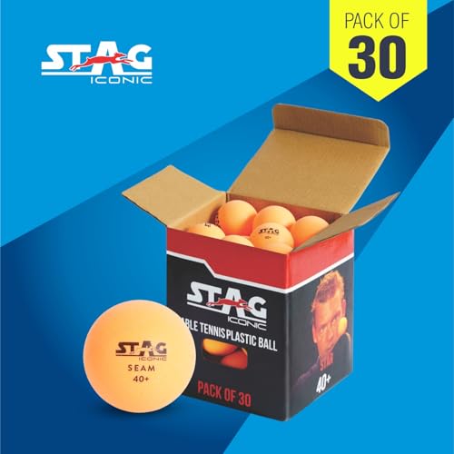 Stag Iconic Seam Orange Table Tennis (T.T) Balls| Advanced High Performance 40+mm Ping Pong Balls for Training, Tournaments - Offers Great Spin| Durable for Indoor/Outdoor Game - Pack of 30 (Orange) - Image 5
