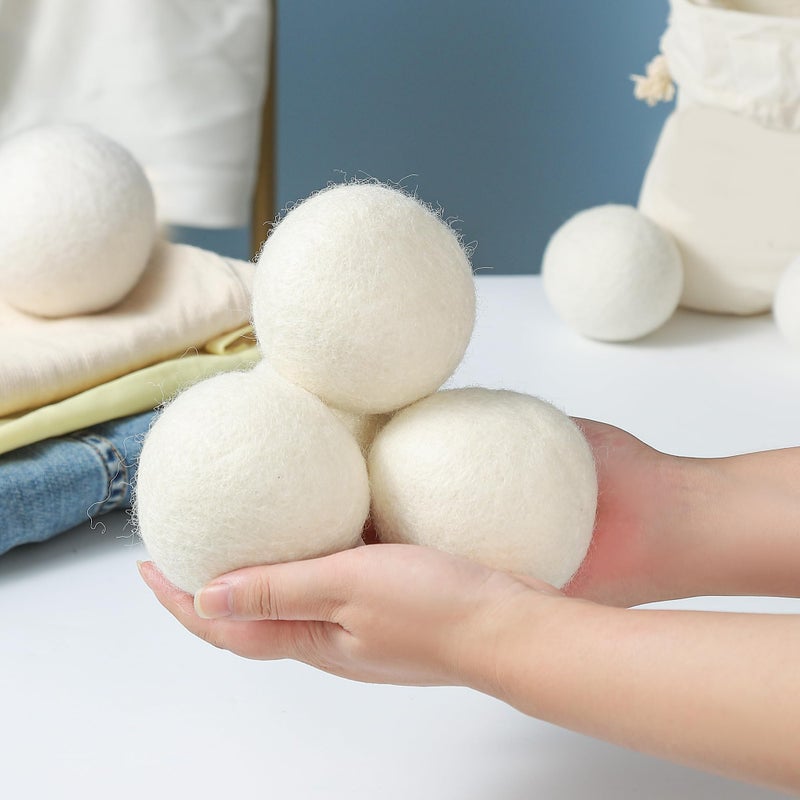 ZERNBER Wool Dryer Balls XL 6-Pack, Dryer Balls Laundry Reusable Reduce Clothing Wrinkles, Drying Clothes Faster - Image 2