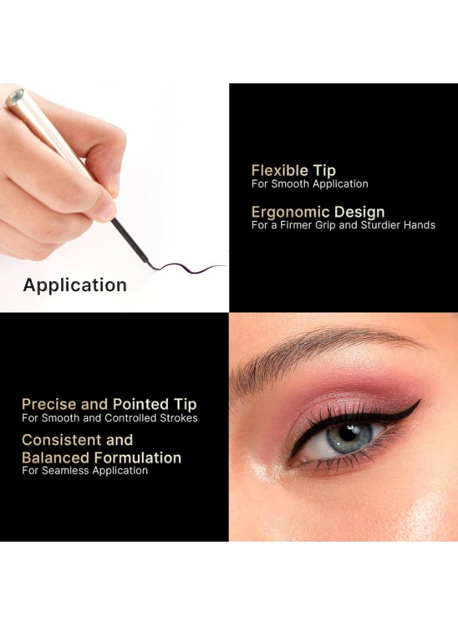 SWISS BEAUTY Select Here To Stay Semi-Matte Liquid Waterproof Eyeliner | With Precise & Pointed Tip | Smudge-Proof, Transfer- Proof | Shade- Mood Brown| 3ml | - Image 5