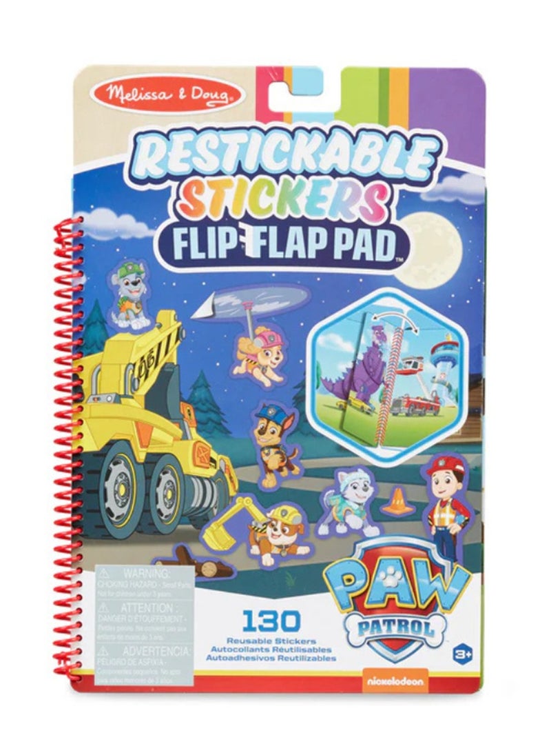 Melissa & Doug PAW Patrol Restickable Stickers Flip-Flap Pad – Ultimate Rescue – 5 Scenes and 5 Sticker Sheets for Mess-Free Reusable Play – Kids Ages 3+ | MD33255 - Image 1