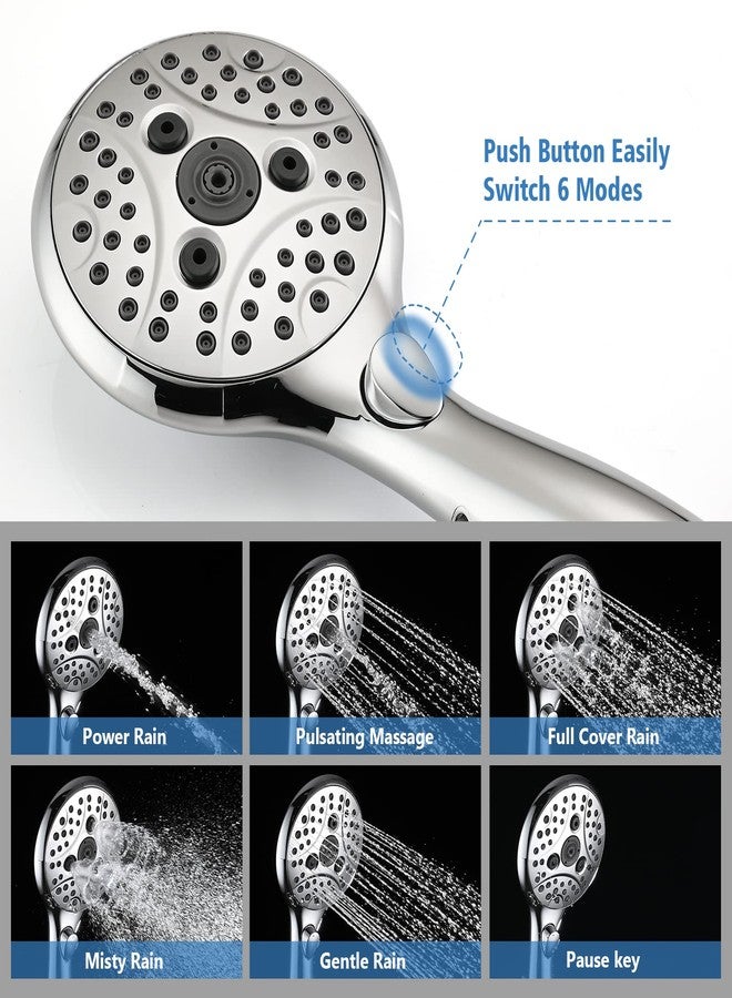 PROOX All Metal Diverter Tub Spout, 6 Settings Hand Held Shower with ON/Off Pause Switch, Adjustable Slide Bar, Chrome - Image 5