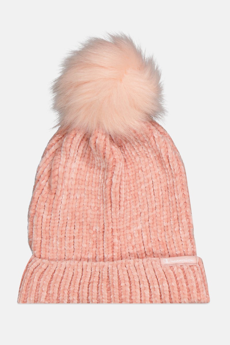 Champion Women Brand Logo Beanie Cap, Peach  - Image 1