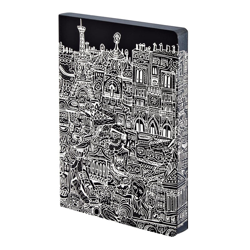Nuuna Graphic L Paris Smooth Bonded Leather Notebook Black