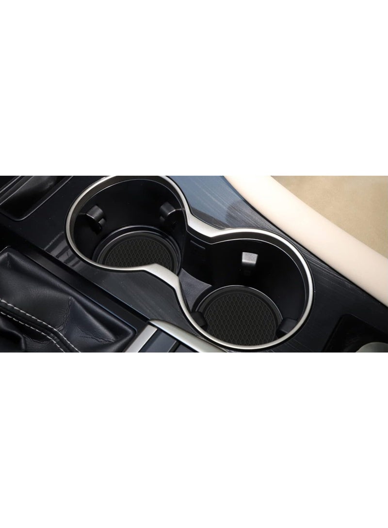 7Cylinder Silicone Non-Slip Car Cup Coaster Universal Fit- Black, 2Pcs.