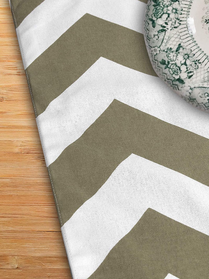 Dekor World 1 Piece Cotton Chevron Printed Table Runner (Beige, 6 Seater Table Runner- 33x180cm or 13x72 Inch)-for Dining & Center Table - Image 5