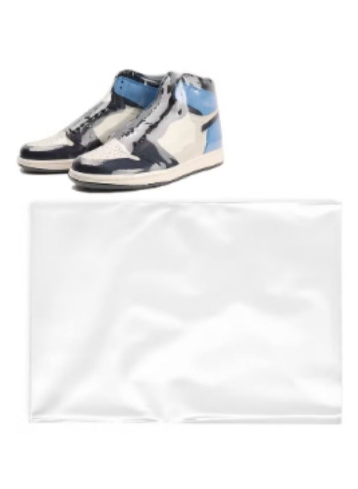 أكياس تغليف قابلة للانكماش الحراري من PVC، 100 قطعة أكياس تغليف مقاس 16 × 20 بوصة للهدايا، أكياس بلاستيكية قابلة للانكماش بالحرارة من مادة PVC لتغليف الأحذية الكبيرة لتجنب اصفرار النعل بشكل فعال والحفاظ على الغبار بعيدًا - Image 1