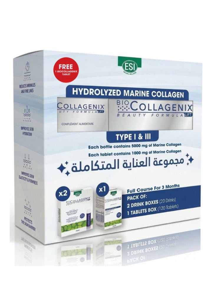 ESI Biocollagenix Collagen Drink 5000mg x2 + Tablets Free | Marine Collagen, Hyaluronic Acid, Vitamin C | Supports Skin Hydration, Elasticity & Anti-Aging Care - Image 1