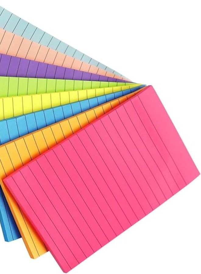 Deli Assorted Ruled Sticky Notes -3 x 5 Inches 25 Sheets Per Pad Pack of 12