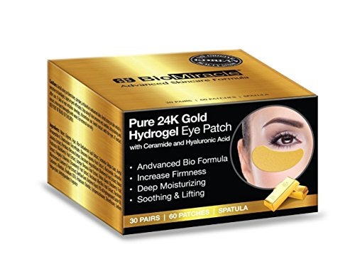 BioMiracle Pure 24K Gold Hydrogel Eye Mask Patch, Under Eye Treatment, Luxury Advanced Bio Formula for Firmness, Moisture, Soothing & Lifting (60 Pieces) - Image 1