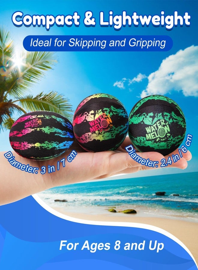 Watermelon Ball كرة بطيخ للقفز على الماء - كرات رائعة للمسبح والشاطئ للأطفال والكبار والعائلة، ألعاب مائية للمرح الصيفي (كرتان 2.4 بوصة وقرص واحد 3 بوصة، عبوة من 3 قطع) - Image 4
