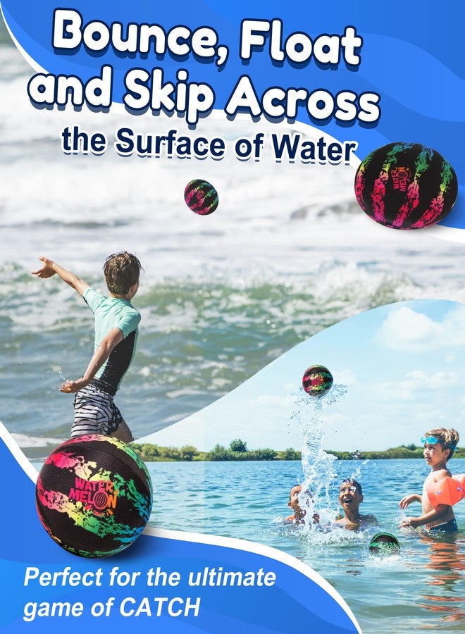 Watermelon Ball كرة بطيخ للقفز على الماء - كرات رائعة للمسبح والشاطئ للأطفال والكبار والعائلة، ألعاب مائية للمرح الصيفي (كرتان 2.4 بوصة وقرص واحد 3 بوصة، عبوة من 3 قطع) - Image 2