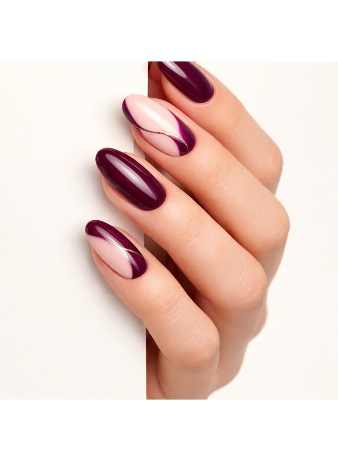 Orange Life Press On Nails Almond Shape Burgundy Wine Red Nude Pink Swirl Glossy Artificial Nails Full Cover Reusable Stick On Nails Acrylic Soft Gel Nail Kit Luxury Elegant Fashion Nails for Women Daily Wear Office Wedding Party Salon Style Long Lasting Durable Nails Nail Tips Nail Extension Nail Design Manicure Kit DIY Nails Salon Nails Beauty Nails Stylish Nails Trendy Nails Chic Nails Modern Nails Classic Nails Premium Nails Professional Nails Comfortable Lightweight Flexible Nails - Image 4