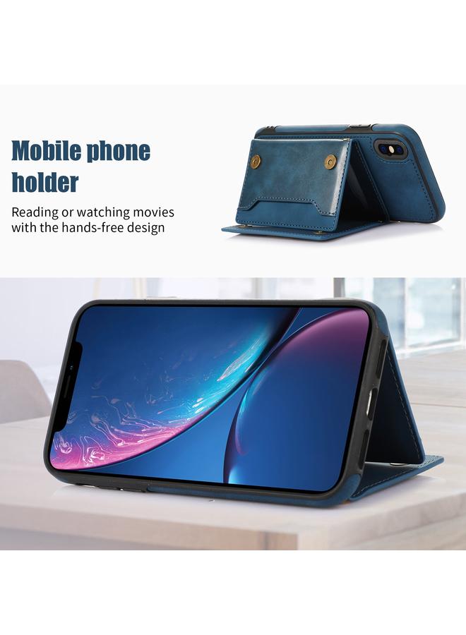 اس-توب جراب هاتف iPhone XS مصنوع من الجلد ثلاثي الطي بتقنية RFID مع حبل - Image 3