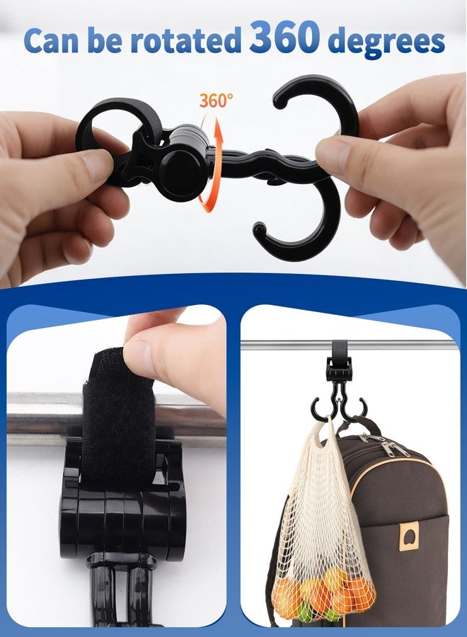 OXDFK 2 PCS Walker Hook Hanging with Dual Hook, 360° Rotation Multipurpose Stroller Hooks for Hanging Diaper Bags, Baby Stroller Wheelchair Hanger Clip Accessories, for Walker, Shopping Cart, Car Back Seat - Image 3