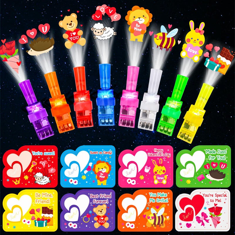 Garma Valentines Gift Cards for Kids with LED Light Up Finger Lights Party Favors 24Pcs Glow in The Dark Toys Goodie Bag Fillers Exchange Stuffers Treats Party Favors Classroom Gifts - Image 3