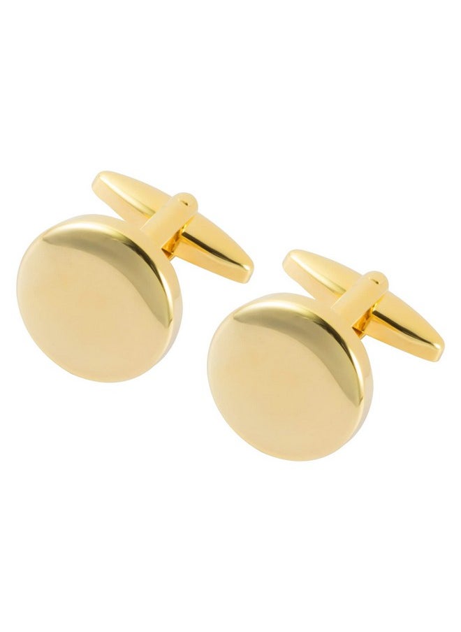 GWD - Cufflinks And Tie Clip Set For Men Personalized Cuff Links Business Wedding Father'S Day Gift (Gold) - Image 1