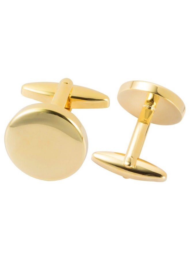 GWD - Cufflinks And Tie Clip Set For Men Personalized Cuff Links Business Wedding Father'S Day Gift (Gold) - Image 1