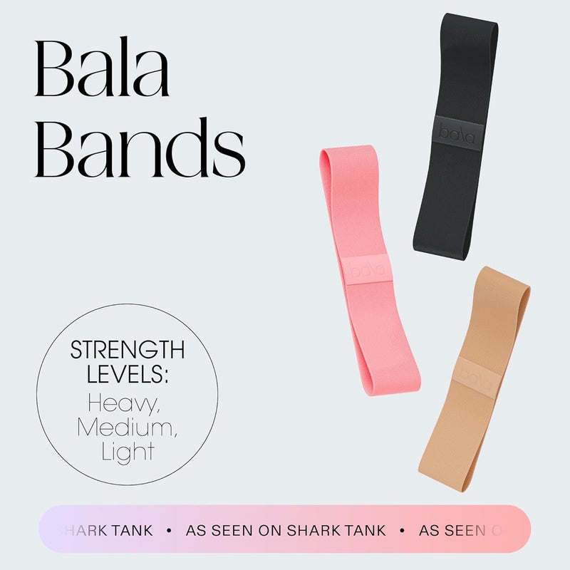 Bala Bands Resistance Bands Set - Fabric Exercise Bands for Strength Training, Yoga, and Pilates - Image 1