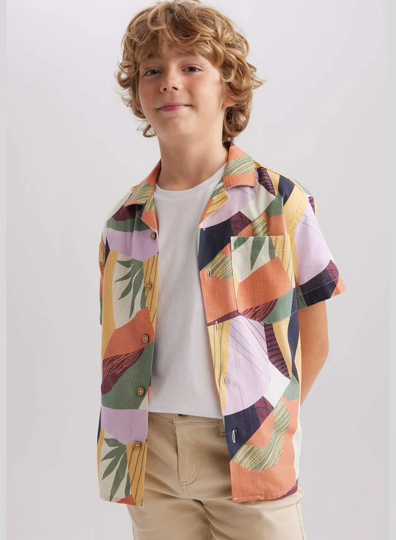 DeFacto Boy Oversize Fit Woven Short Sleeve Shirt