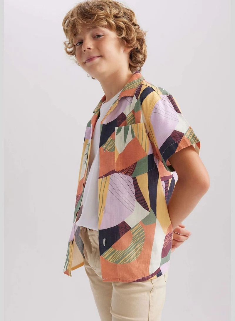 DeFacto Boy Oversize Fit Woven Short Sleeve Shirt