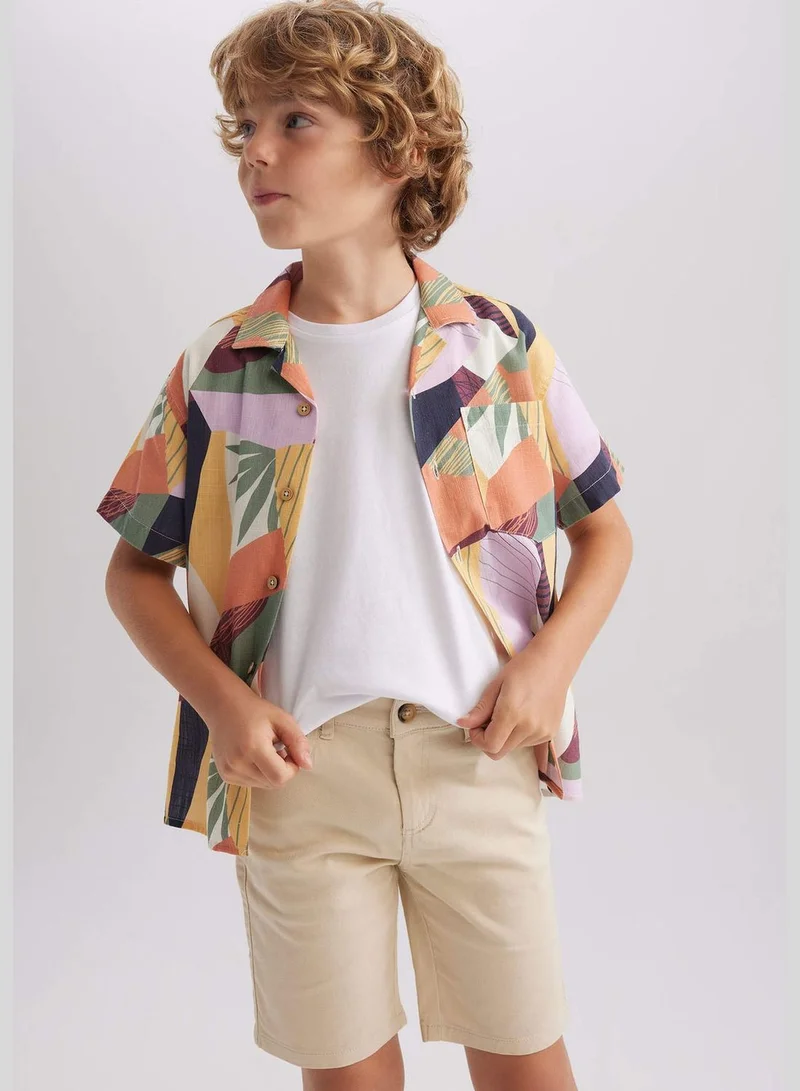 DeFacto Boy Oversize Fit Woven Short Sleeve Shirt