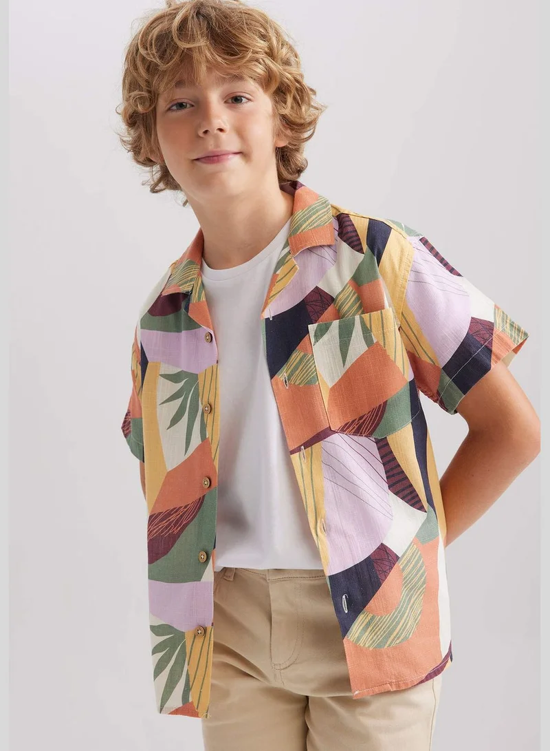 DeFacto Boy Oversize Fit Woven Short Sleeve Shirt