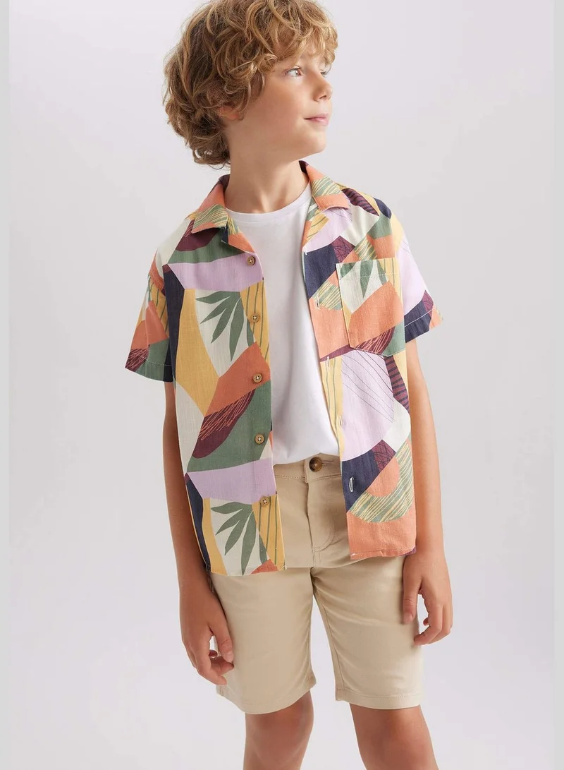 DeFacto Boy Oversize Fit Woven Short Sleeve Shirt