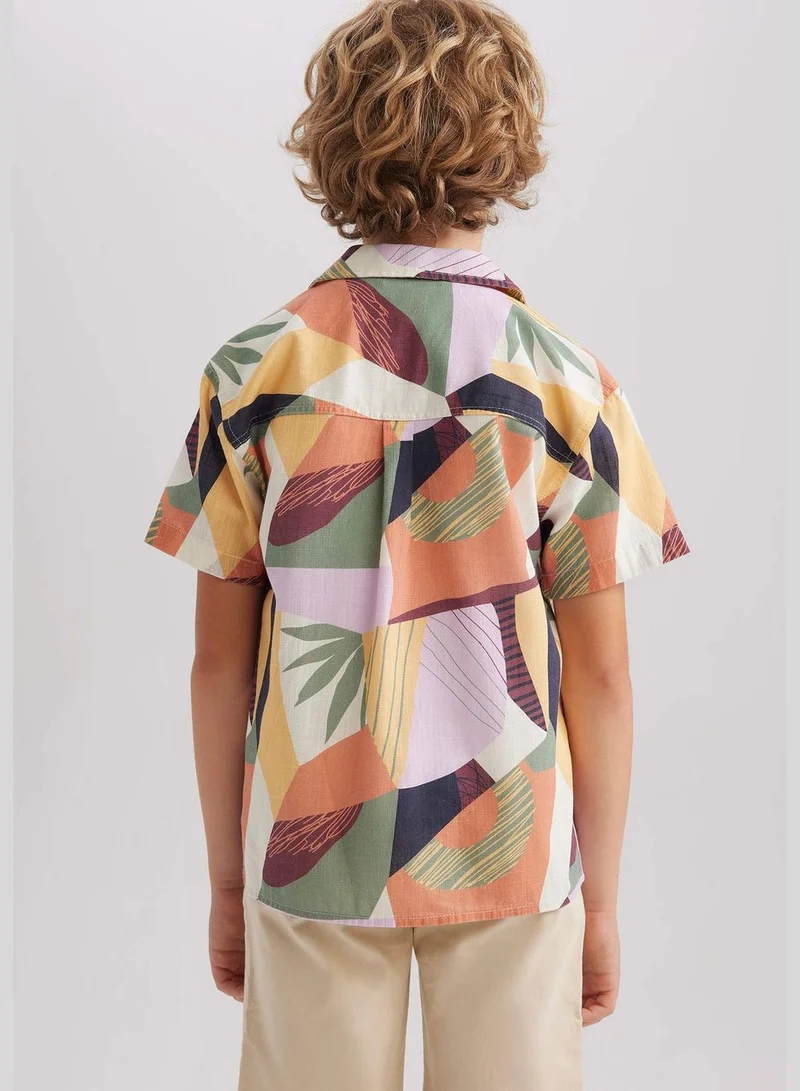 DeFacto Boy Oversize Fit Woven Short Sleeve Shirt