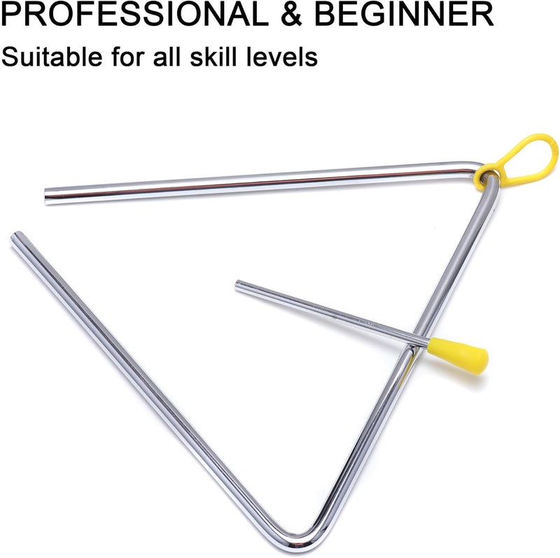 TDOCK 10 Inch Musical Steel Triangle Percussion Instrument with Striker - Image 4