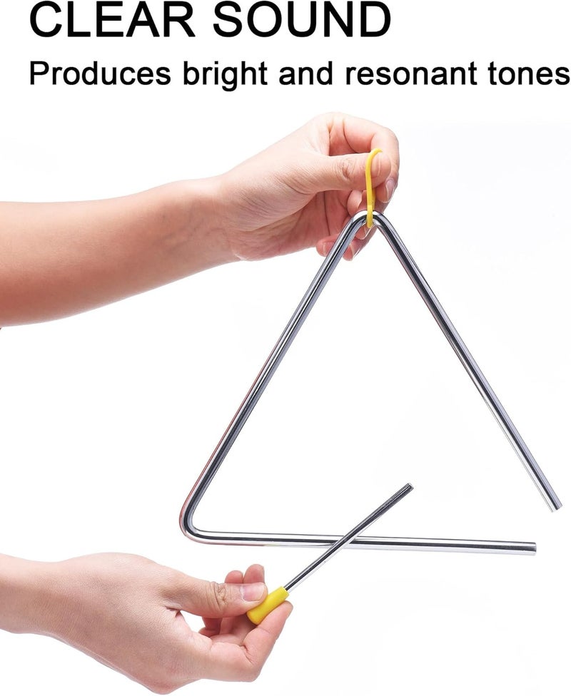 TDOCK 10 Inch Musical Steel Triangle Percussion Instrument with Striker - Image 3