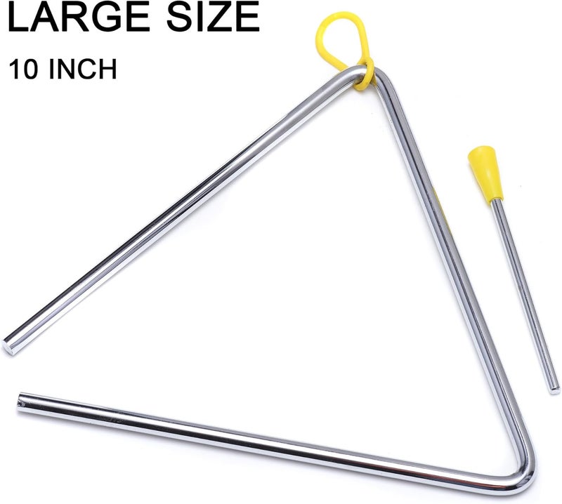 TDOCK 10 Inch Musical Steel Triangle Percussion Instrument with Striker - Image 2