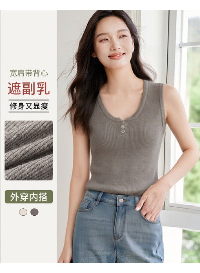 Hstyle U-neck Knit Top Women's Summer 2025 Fashion Slimming Comfortable Casual Versatile Basic Blouse - Image 1