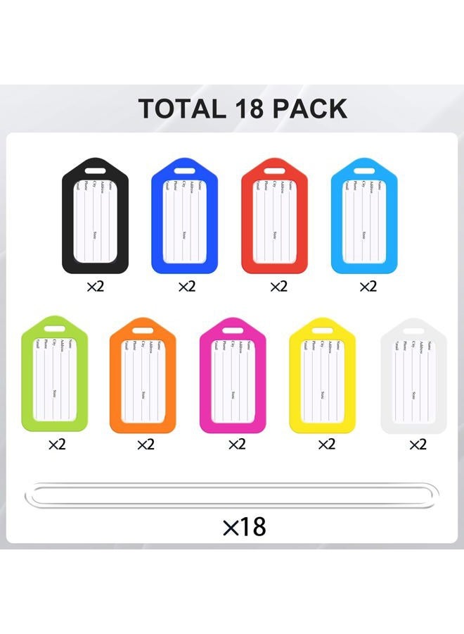 Sodsay 18 Pack Luggage Tag Bright Luggage Tags for Suitcases Bag Tags Name Tags for Kids Travel Accessories Must Haves (18 Pack Mixed Colors) - Image 2