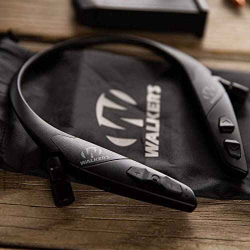 Walker's سماعة واكرز جيم إير بتصميم خلف الرقبة مع تعزيز السمع بتقنية البلوتوث، أسود - Image 2