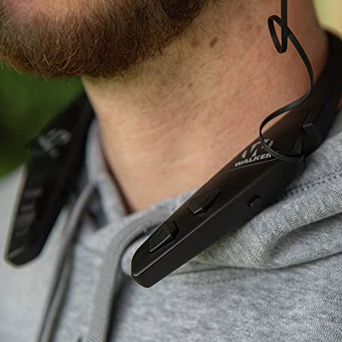 Walker's سماعة واكرز جيم إير بتصميم خلف الرقبة مع تعزيز السمع بتقنية البلوتوث، أسود - Image 4