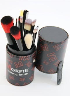 Morphe مجموعة فرش مكياج احترافية مكونة من 12 قطعة مع حامل أكواب باللون الأسود  - Image 1