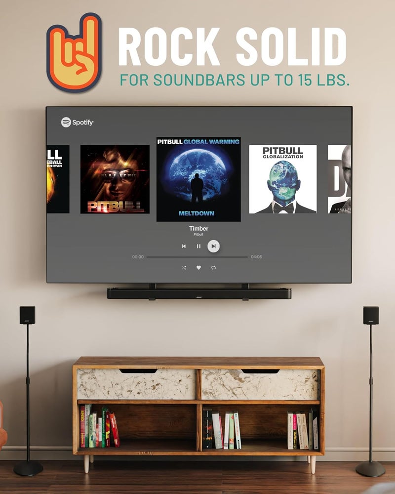 ECHOGEAR حامل شريط الصوت للتثبيت تحت التلفاز - ارتفاع وعمق قابلان للتعديل لأقصى توافق بين التلفاز وشريط الصوت - متوافق مع دولبي أتموس ويعمل مع LG وVizio وBose والمزيد - Image 3