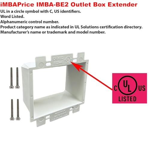 iMBAPrice IMBA-BE2-5 (UL Listed) 2-Gang Non-Metallic Electrical Power Outlet Box Extender for Power Switch Receptacles Accessories. 5-Pack - Image 2
