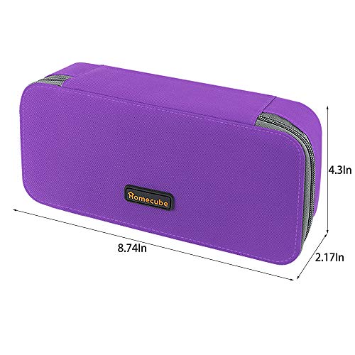 Homecube حقيبة أقلام هومكيوب بسعة كبيرة من قماش أوكسفورد - 9.06x4.72x2.56 بوصة باللون الأرجواني - Image 2