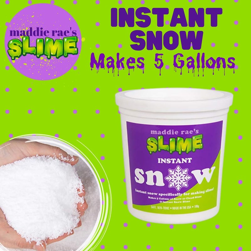 SCS Direct Maddie Rae's Instant Snow XL Pack- Makes 5 GALLONS of Fake Artificial Snow-Best Powder for Cloud Slime, Made in USA - Kid Safe, Non-Toxic, School Project DIY Art & Craft, Holiday Gift - Image 2