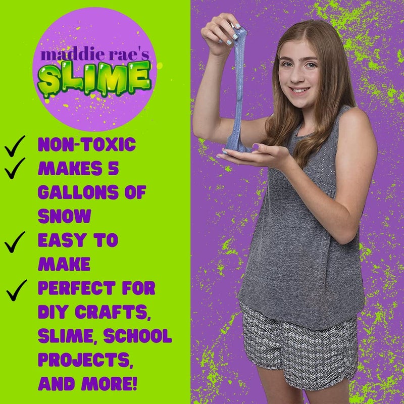 SCS Direct Maddie Rae's Instant Snow XL Pack- Makes 5 GALLONS of Fake Artificial Snow-Best Powder for Cloud Slime, Made in USA - Kid Safe, Non-Toxic, School Project DIY Art & Craft, Holiday Gift - Image 5