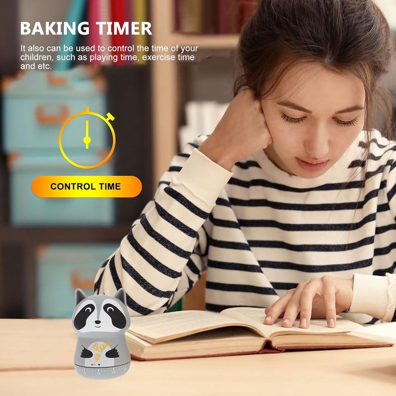 2pcs Cartoon Animal Mechanical Countdown Timer Kitchen Time Reminder Cooking Timer Device for Home Use with Style - Image 4