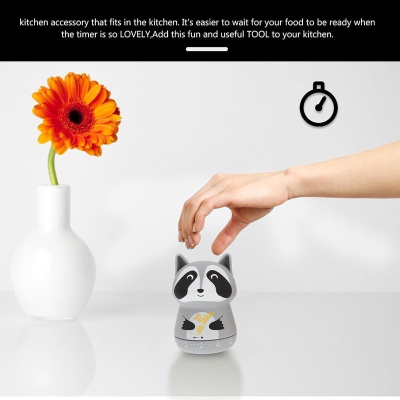 2pcs Cartoon Animal Mechanical Countdown Timer Kitchen Time Reminder Cooking Timer Device for Home Use with Style - Image 3