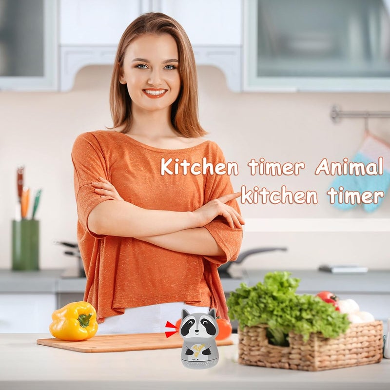 2pcs Cartoon Animal Mechanical Countdown Timer Kitchen Time Reminder Cooking Timer Device for Home Use with Style - Image 5