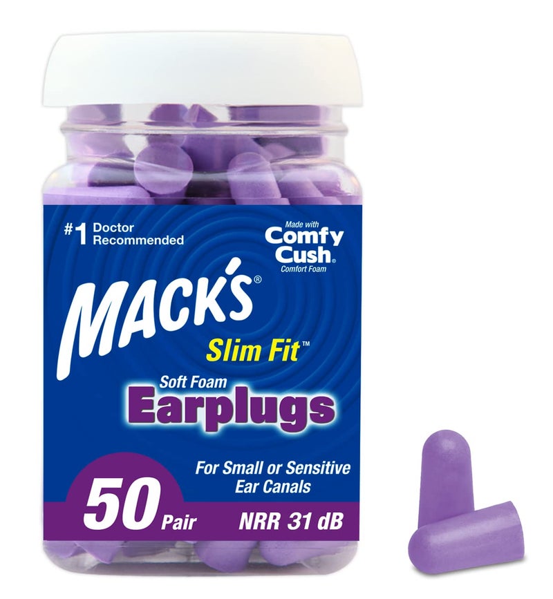 Mack's Ear Care Slim Fit Soft Foam Earplugs, 50 Pair - Image 1