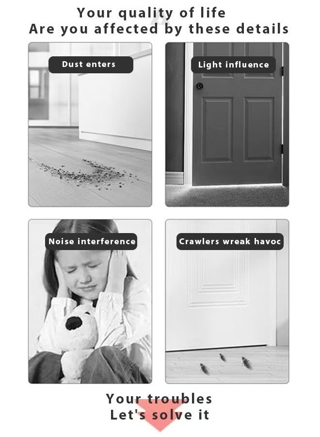 Optico 1/2/3Pcs Door Draft Stopper, 93CM Weather Stripping Door Seal PVC Seal Strip Door Seal Blocker Door Bottom Sealing Strips Door Sweep Under Door Seal Door Sealer for Noise Reduction & Insulation & Anti-insects & Block Light (Grey)  - Image 4