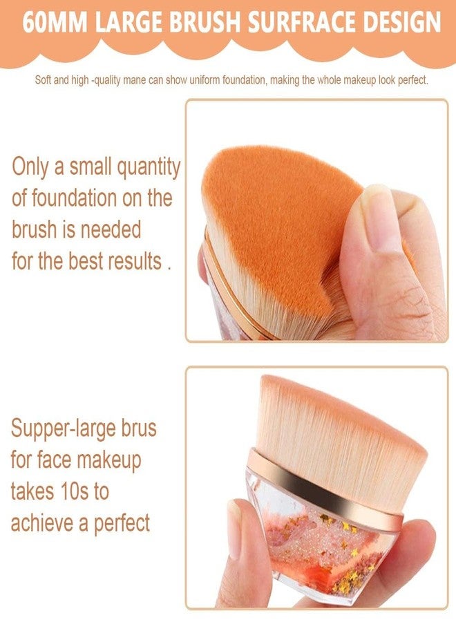 KROYWEN Foundation Brush Flat Top Liquid Powder Makeup Brush Kabuki Face Blush Brush for Liquid & Cream, Flawless Blending Make Up Brush with Case (Champagne Gold) - Image 5